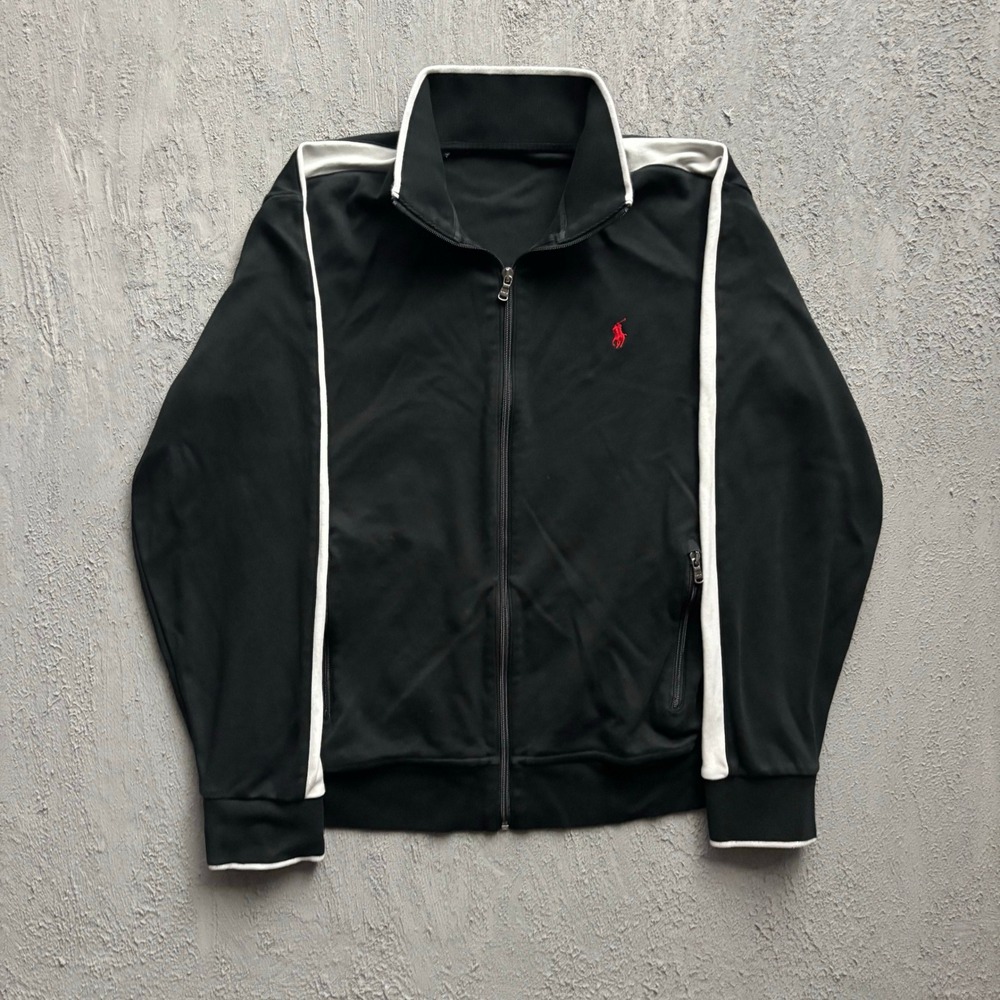 Polo Ralph Lauren Side Stripe Track Jacket Men Large Black